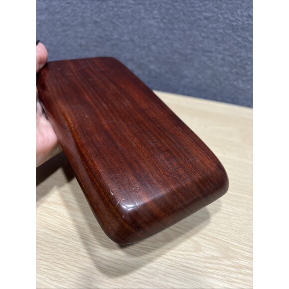 Vintage Rectangular Wooden Trinket Serving Tray Likely Made of Teak Wood - Picture 5 of 7